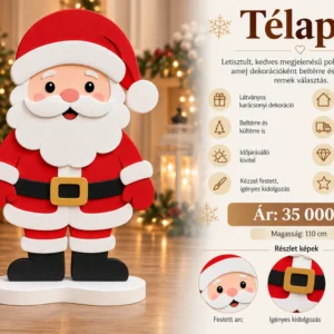 Télapó polisztirol dekoráció – 100 cm
